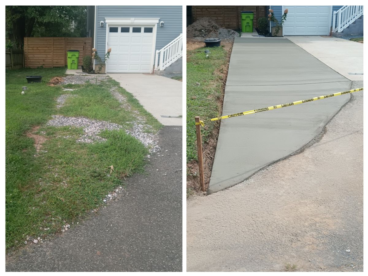 Concrete Driveway Installation for OBH Concrete LLC in Lusby, MD