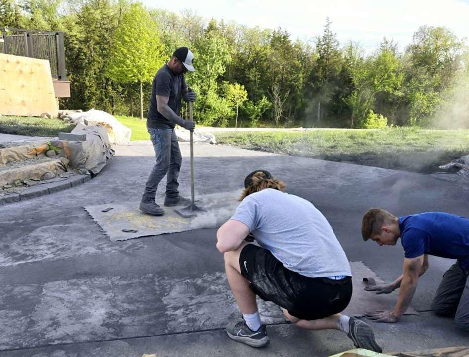 Stamped Concrete Installation for New Age Concrete in Perry, IA