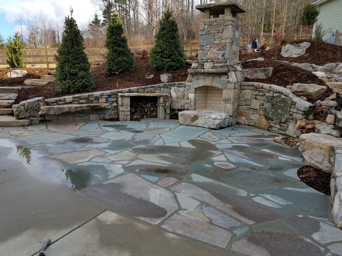 flagstone stone work for Acosta's Stone work in Hendersonville, NC