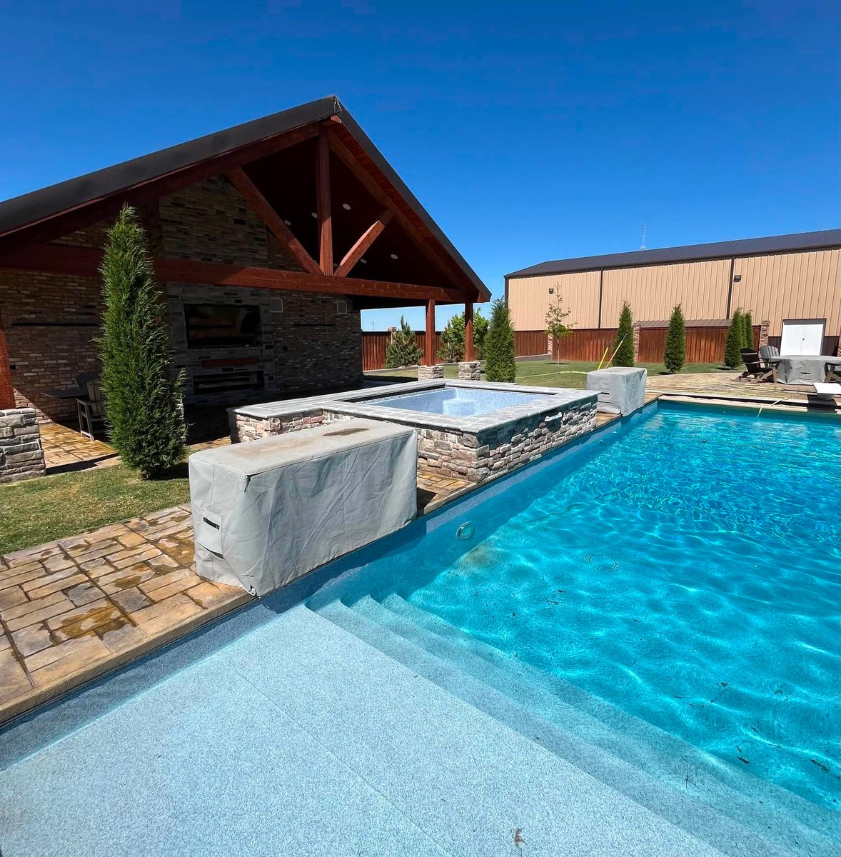 Pool Deck Paving for Cole Landscaping & Pools, LLC in Amarillo, TX