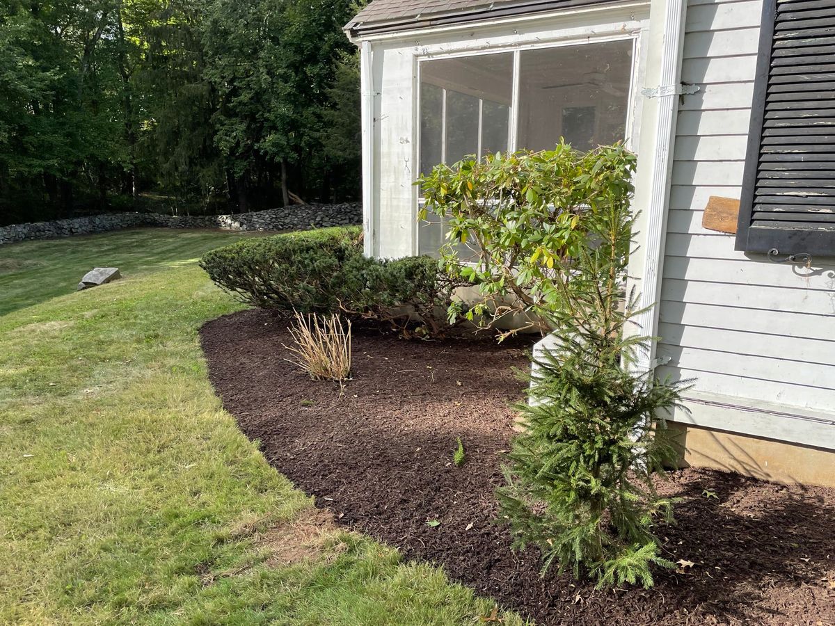 Mulch Installation for CS Property Maintenance in Middlebury, CT