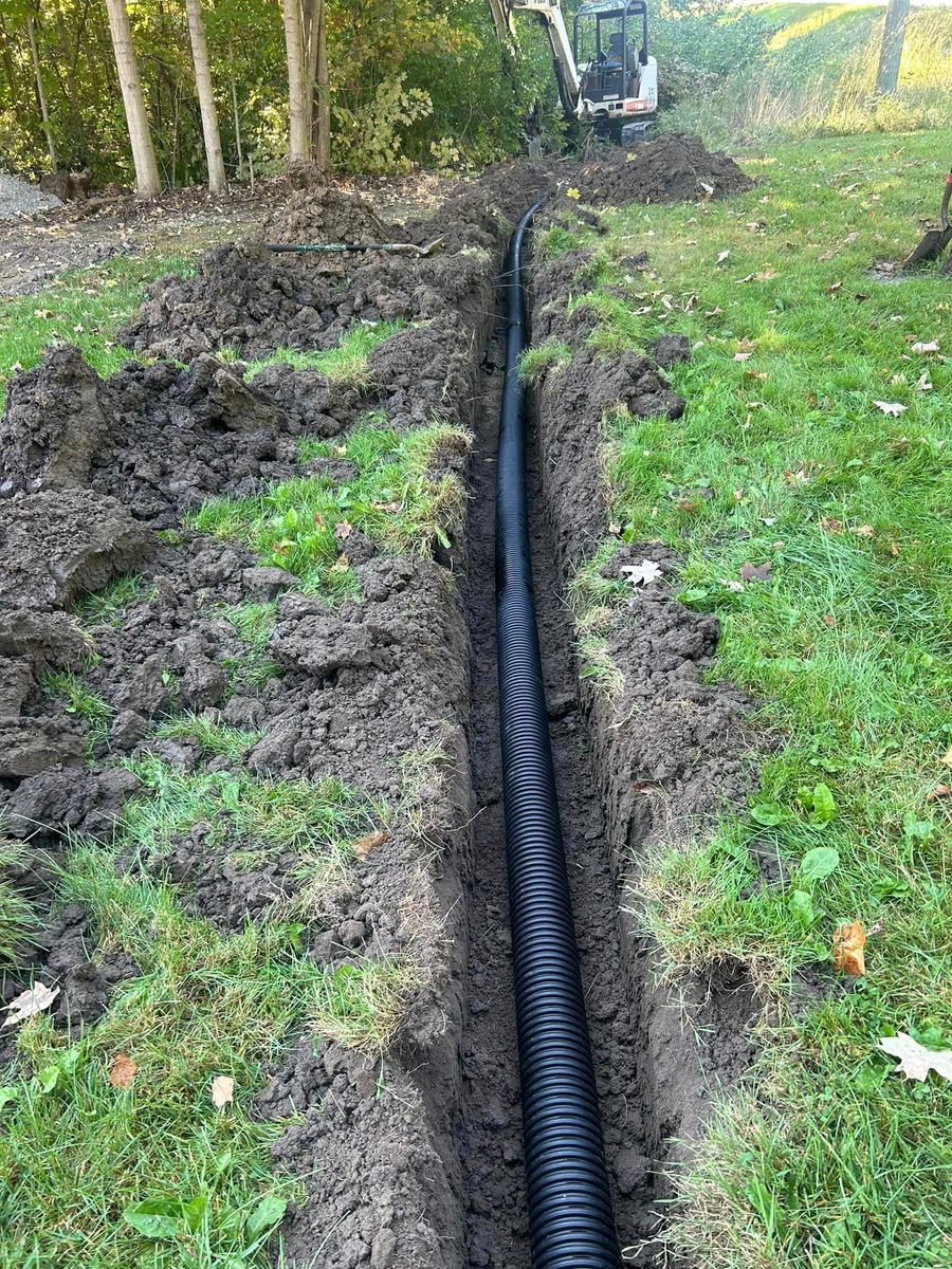 Trenching for Mike Wilcoxson Excavating & Well Drilling in Pierceton,  IN