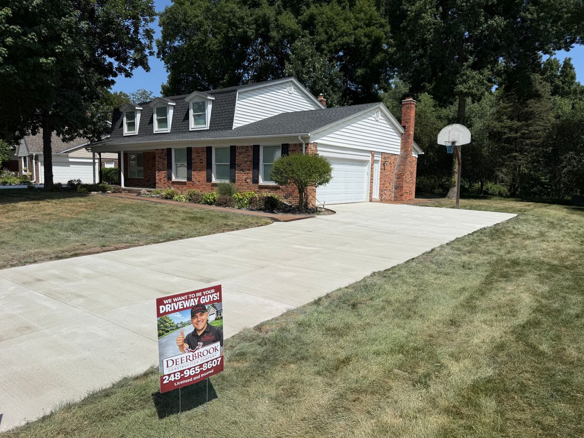 Concrete Driveway Replacement for Deerbrook Construction in Pontiac, MI