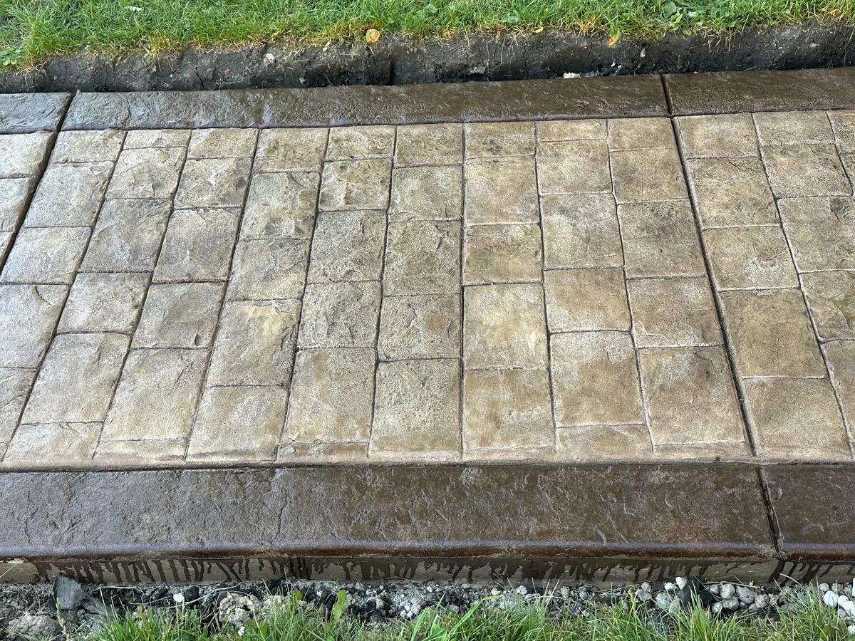 Stamped Concrete Installation for Fuentes Concrete Construction in Hammond, IN