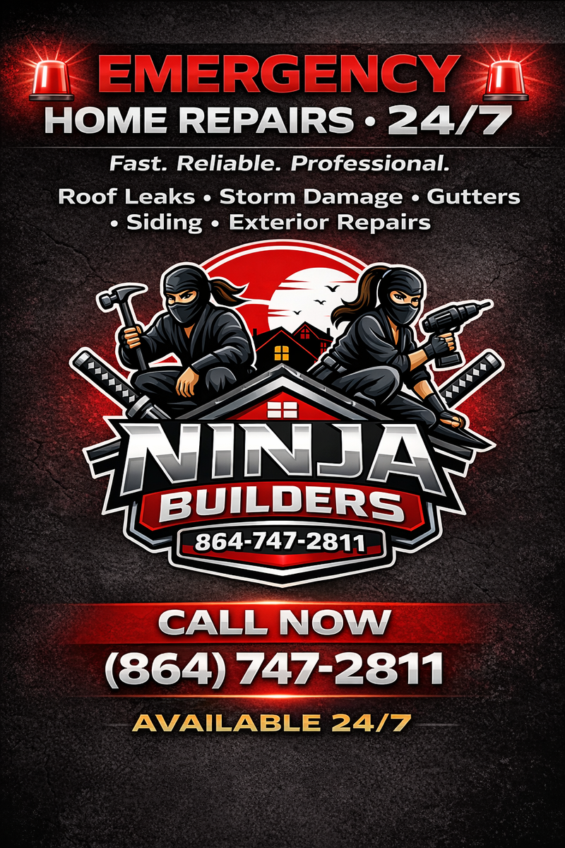 Roofing for Ninja Builders in Greer, SC