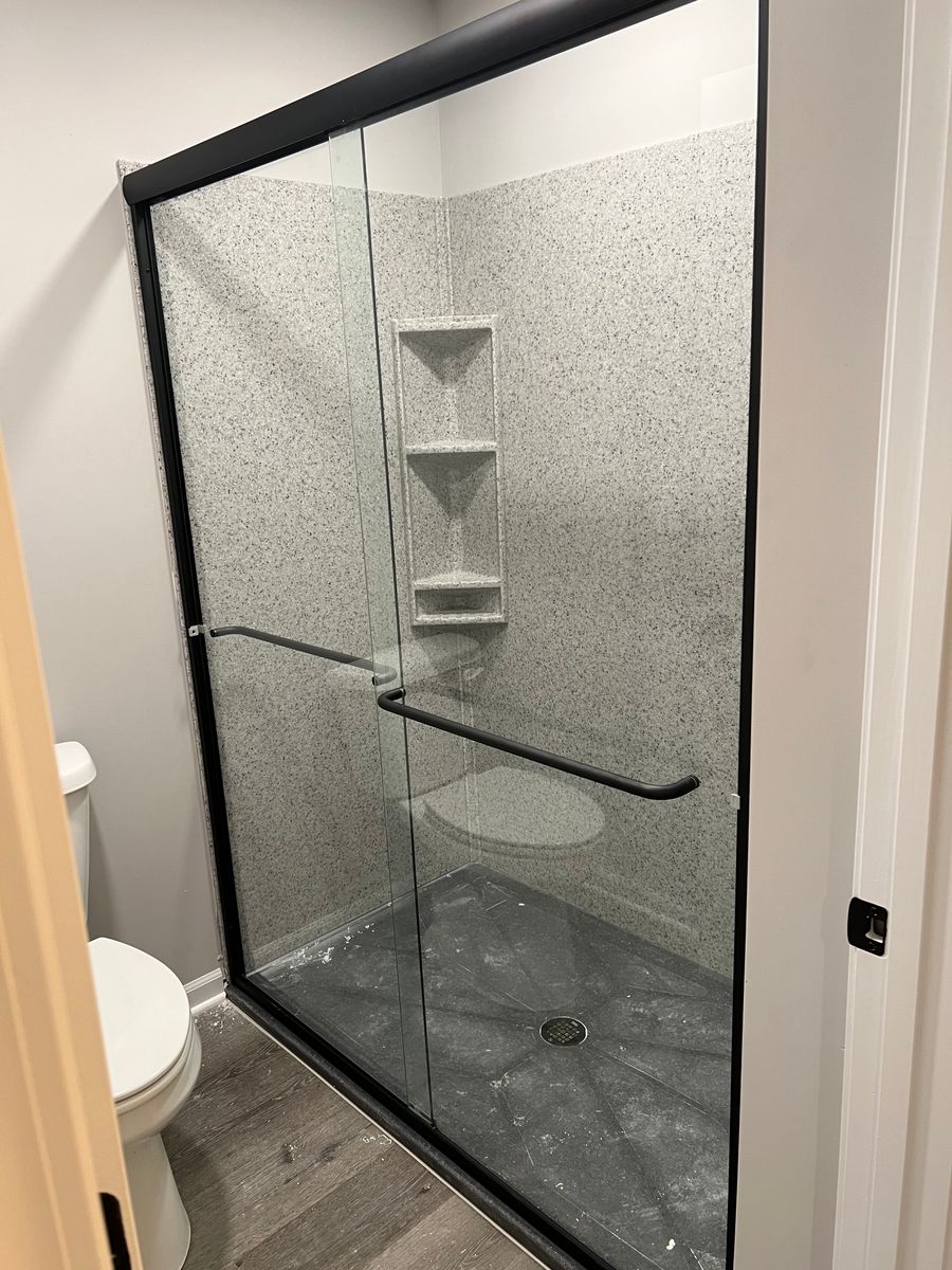 Frameless Shower Setup for Topline Glassworks in Kansas City, MO