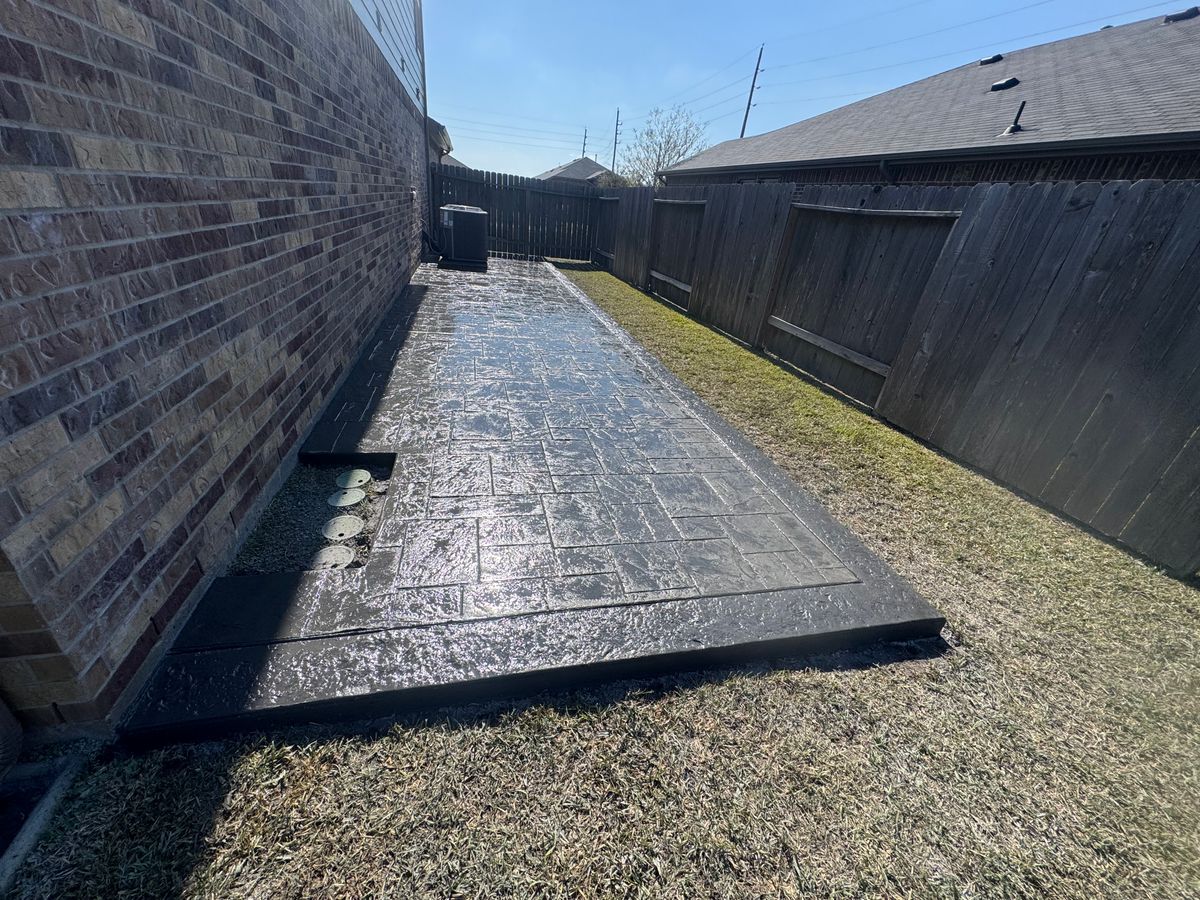 Stamped Concrete Installation for NG Concrete Services in Houston, TX