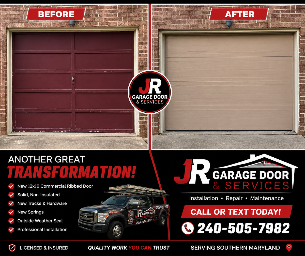 Garage Door Installation for JR Garage Door and Services in Charles County, MD