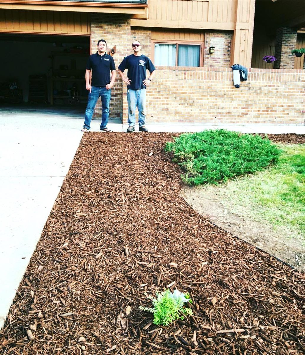 Mulch Installation for Rock Masters Inc. in Evans, CO