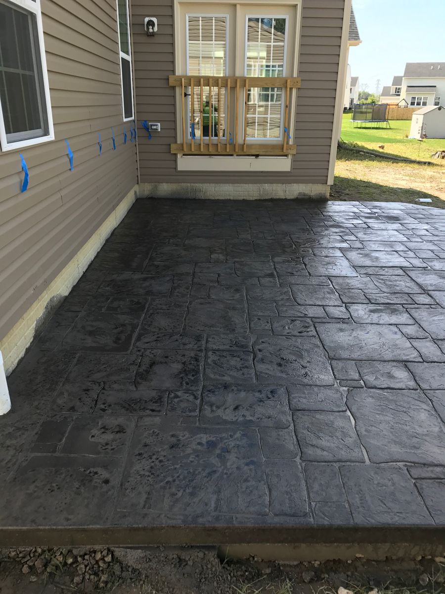 Stamped Concrete Installation for Lake Erie Companies in Grand River, OH