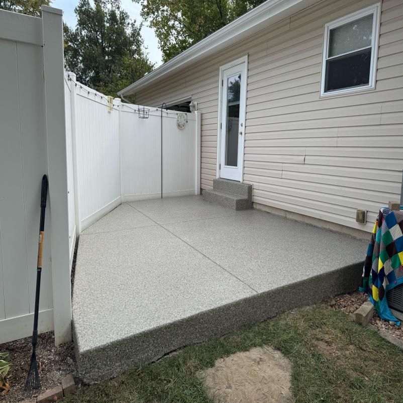 Installation of Beautiful Garage Floors for Drury Concrete Coatings in St. Charles, MO