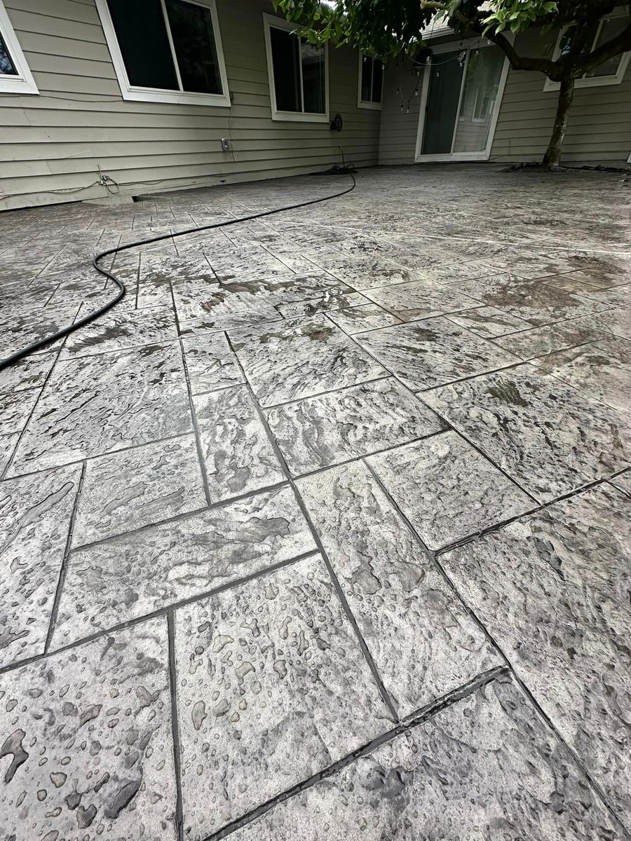 Stamped Concrete Installation for A Paradise Concrete & Construction  in  Renton,  WA