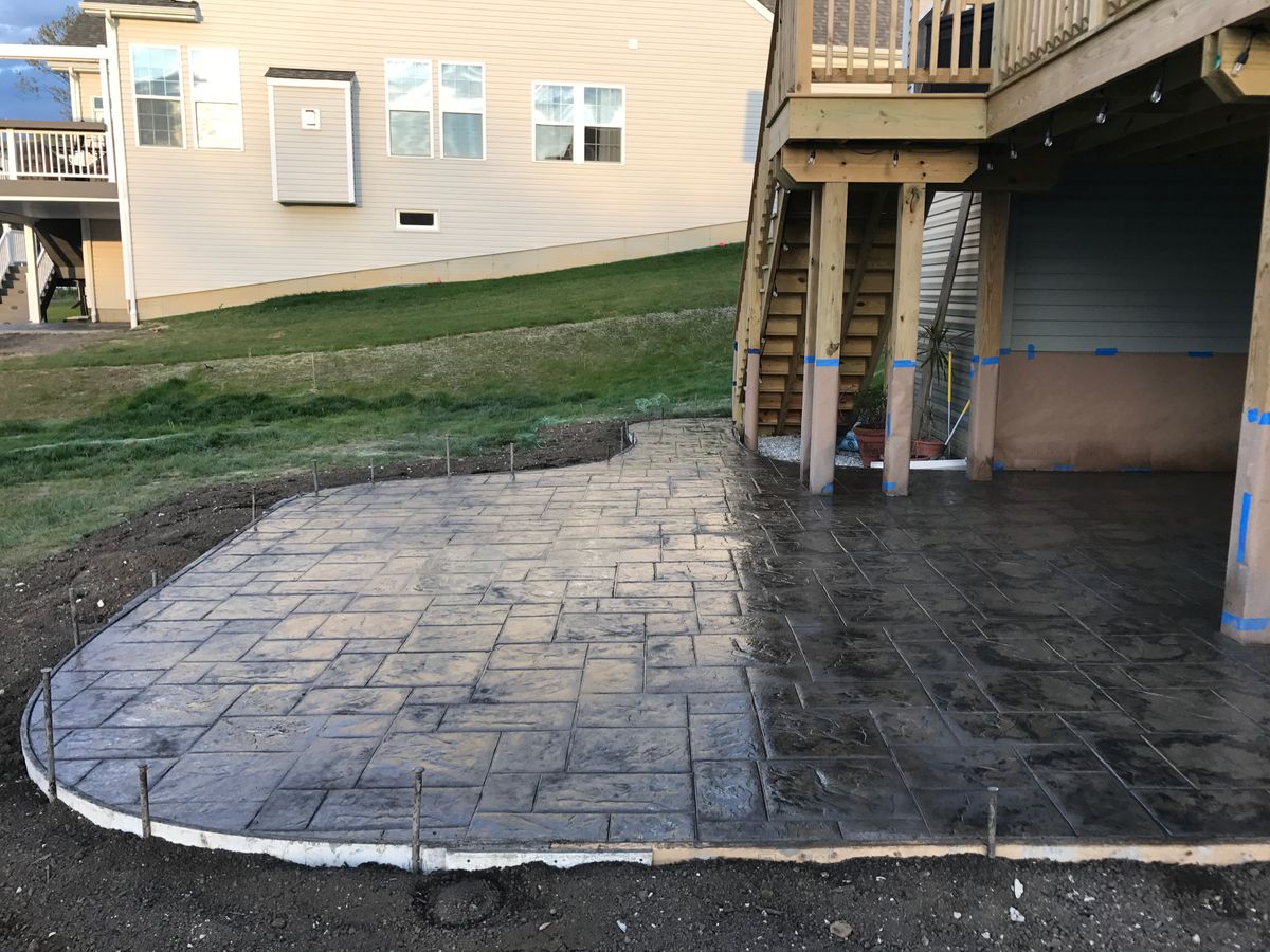 Stamped Concrete Installation for Lake Erie Companies in Grand River, OH