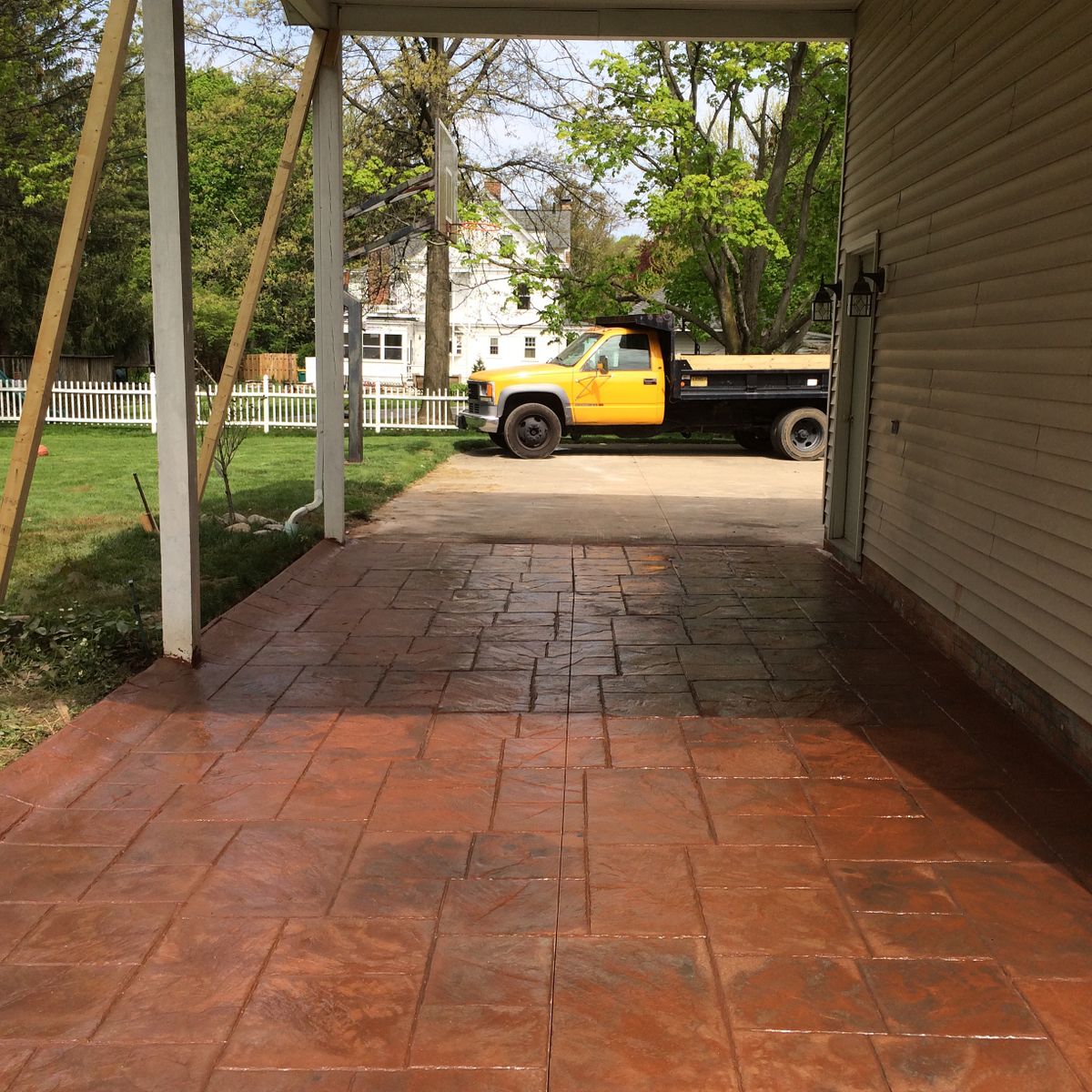 Stamped Concrete Installation for Lake Erie Companies in Grand River, OH