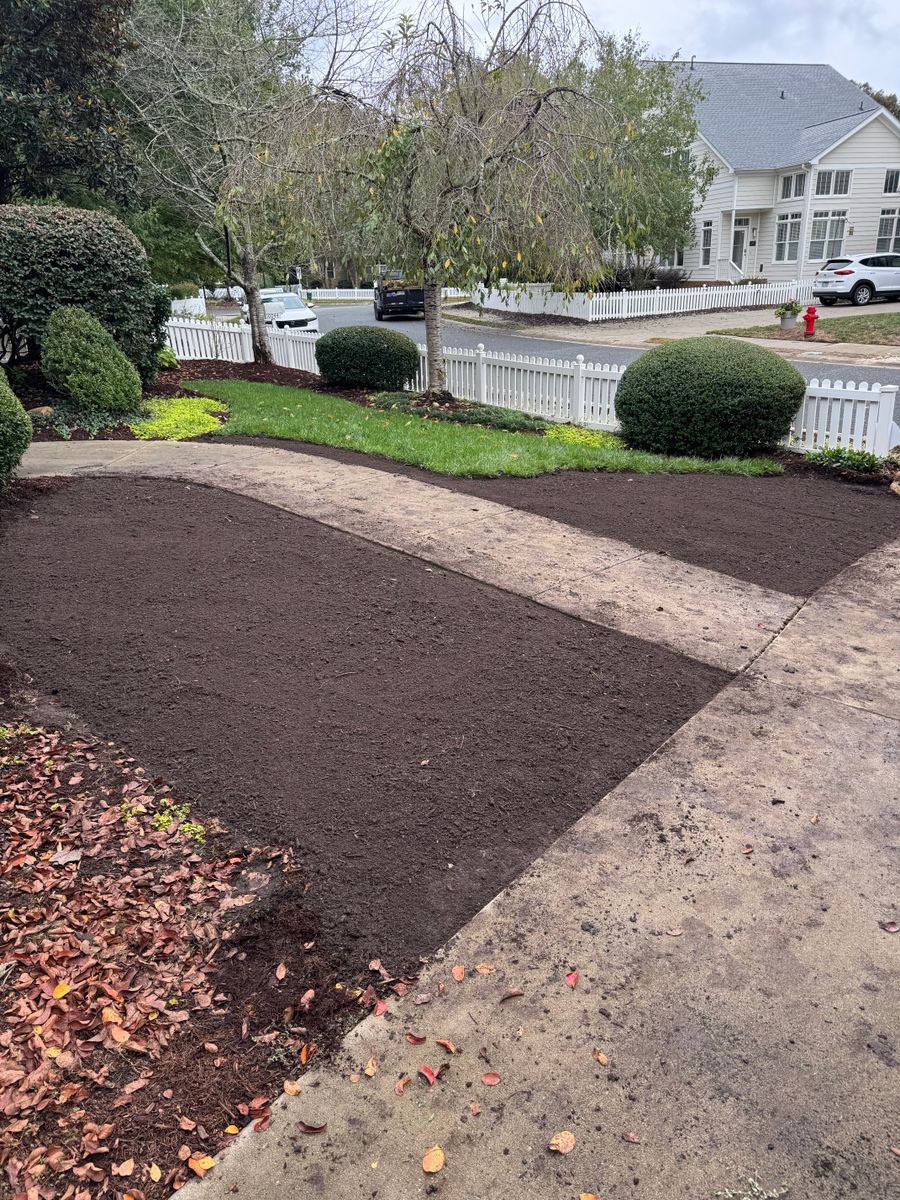 Mulch Installation for Chavez Landscaping in Pittsboro, NC
