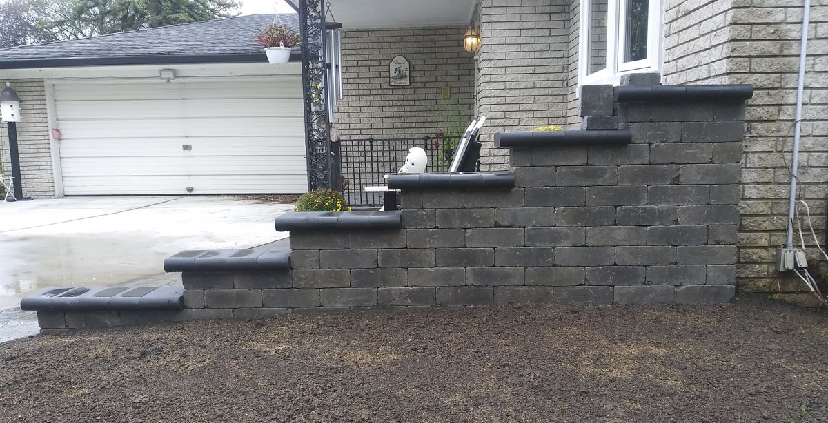 Paver Porch & Step Installation for Humphries Hardscape - Pavers and Landscaping in Wyandotte, MI