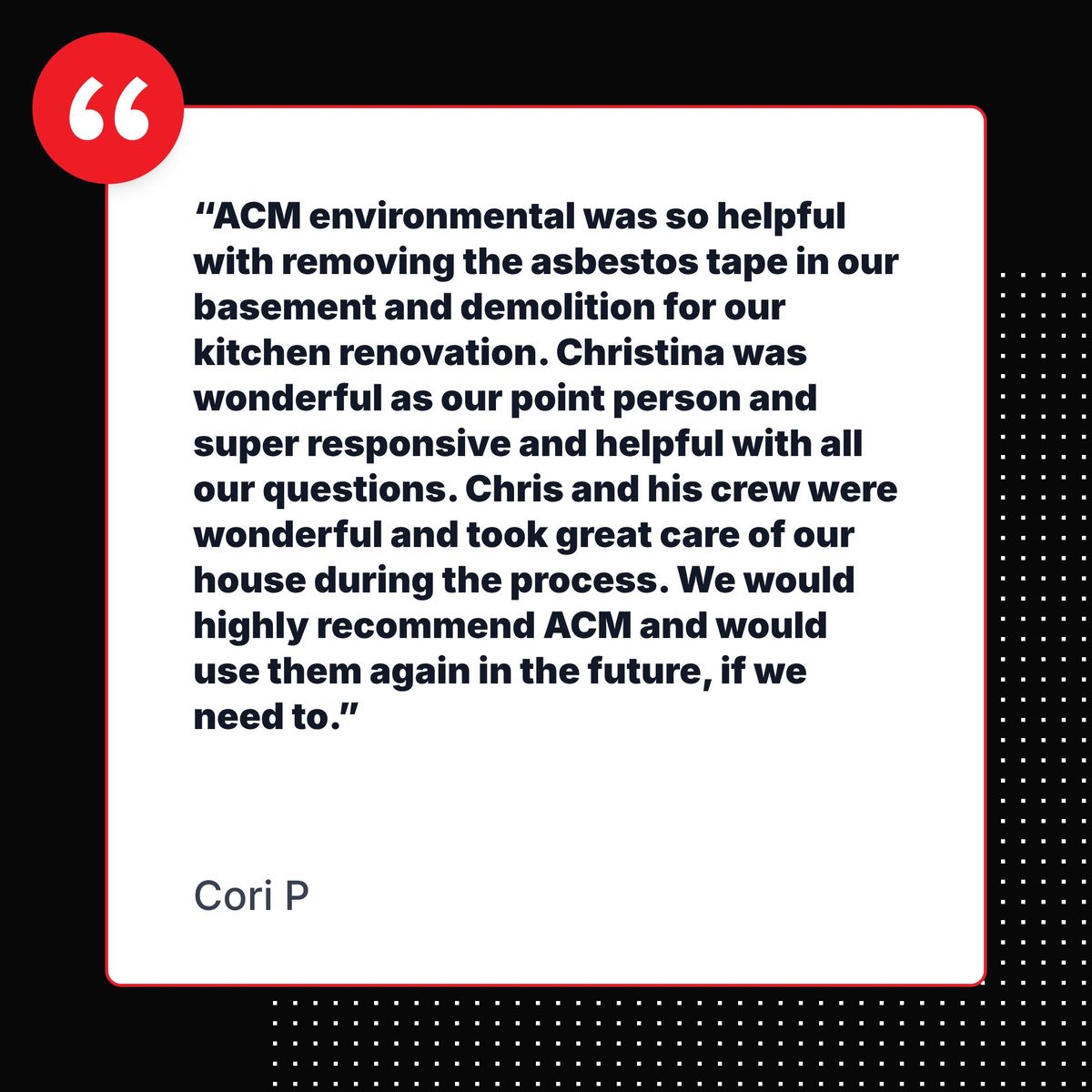 Consulting for ACM Environmental in Salt Lake City, UT