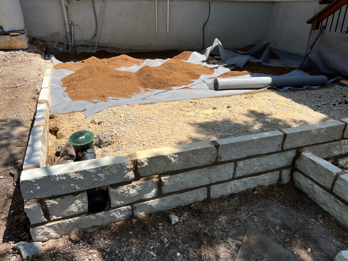Retaining Wall Construction for DR Landscape in San Antonio, TX