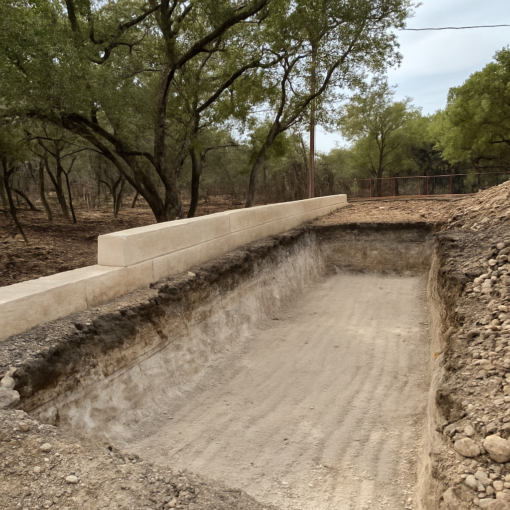 Pool excavations/form & rebar for K.O. Excavation LLC in Spring Branch, TX