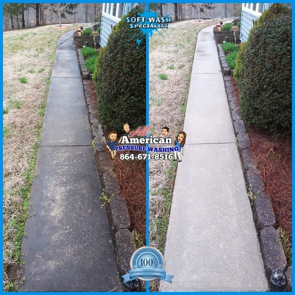 Driveway and Sidewalk Cleaning for All American Pressure Washing in Easley, SC