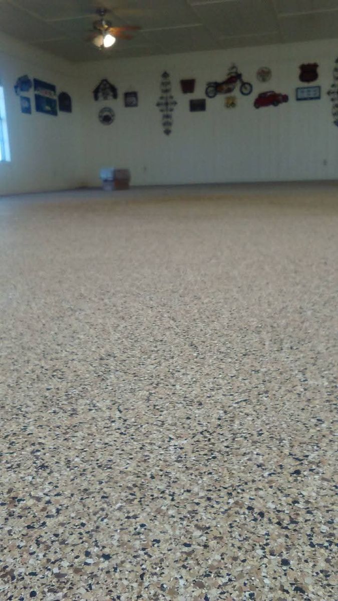 Flaked epoxy floors Floor Coating for DB WRAPS in Josephine, TX