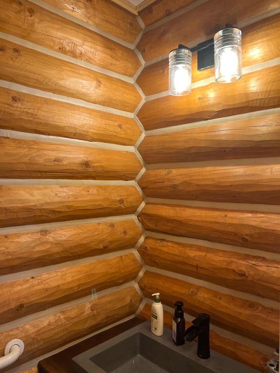 Log Home Chinking for True Blue Logworks LLC in Corvallis, MT