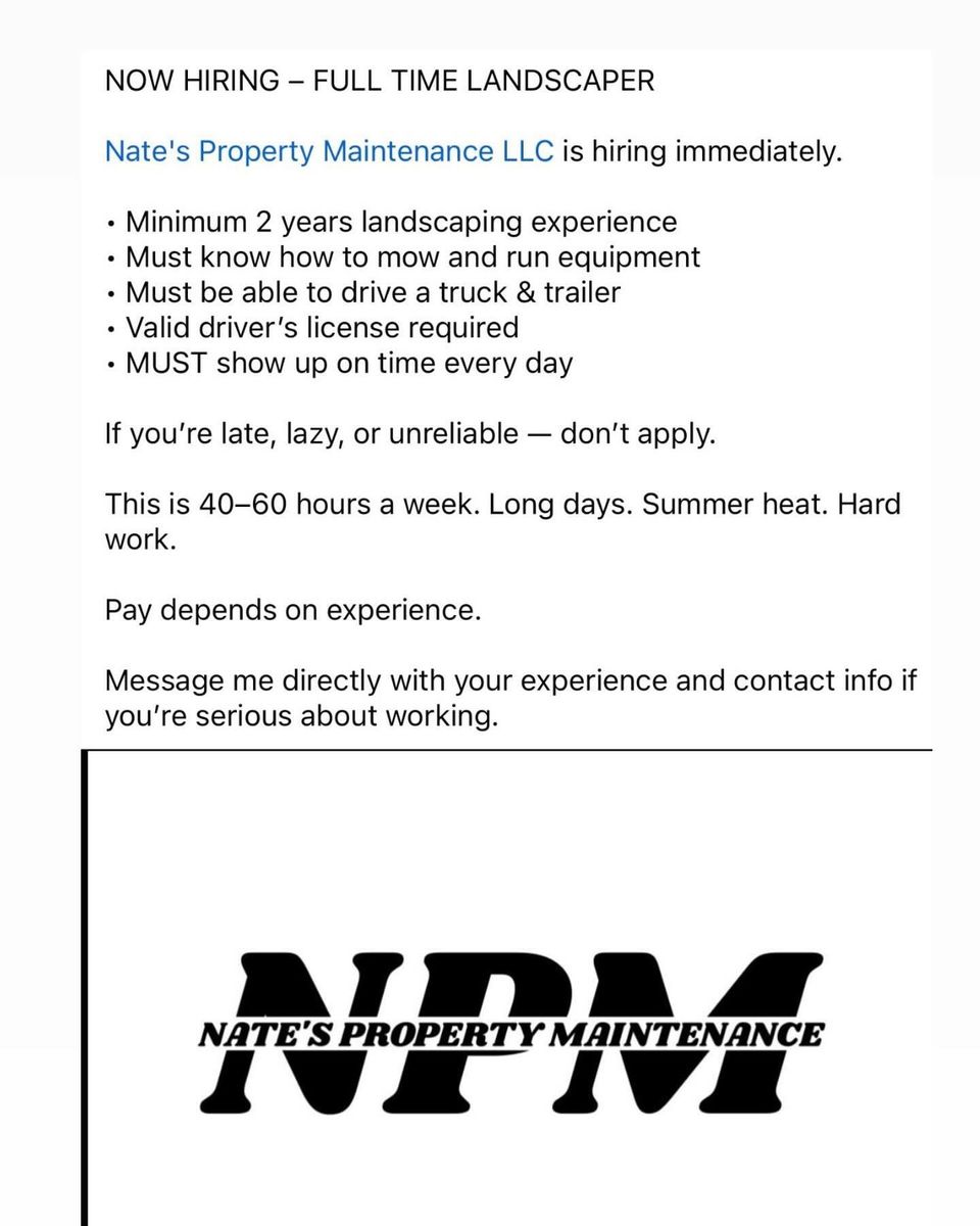 Core Lawn Aeration/Seeding for Nate's Property Maintenance LLC  in Lusby, MD