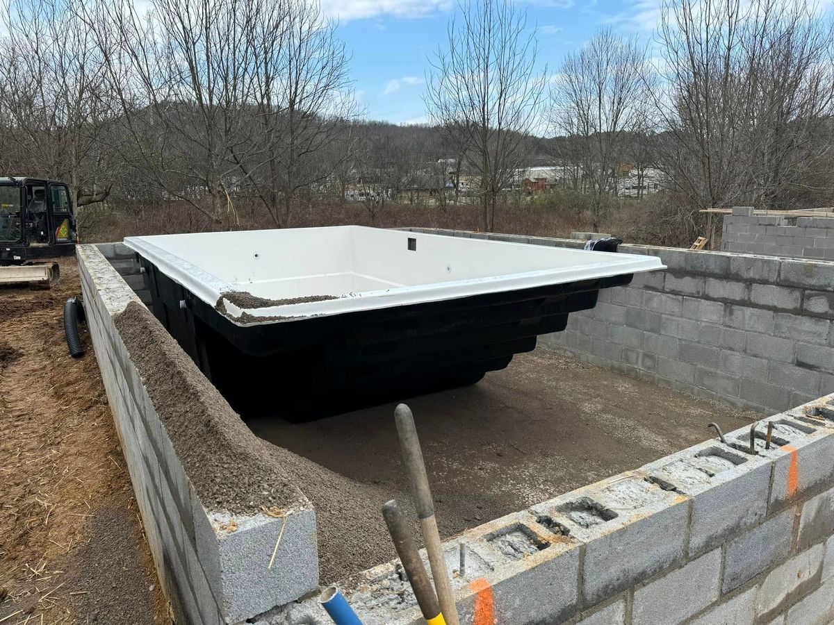 Fiberglass Pool Construction for Grasshopper Excavating & Pools in Pigeon Forge, TN
