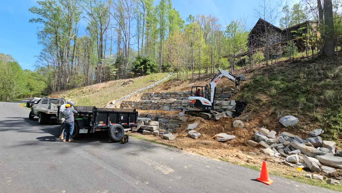 Grading services for Acosta's Stone work in Hendersonville, NC