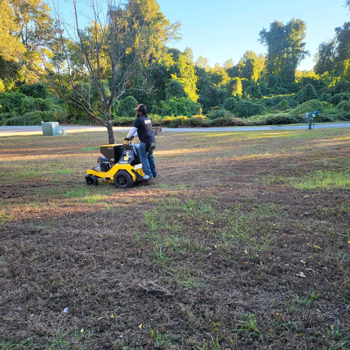 Aeration and Seeding for Sam I AM Property Solutions in Sunderland, MD