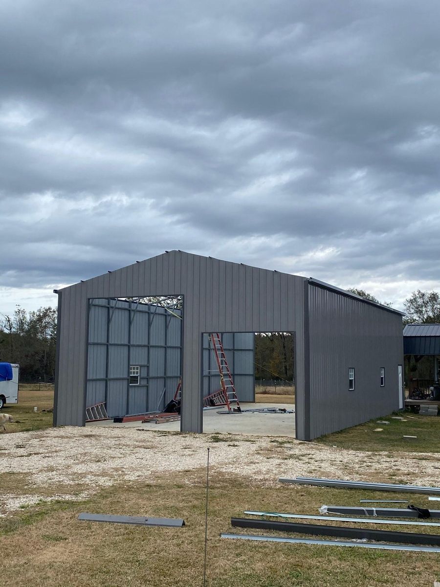 Custom Metal Building Construction for PineyWoods Buildings LLC in Nacogdoches, TX