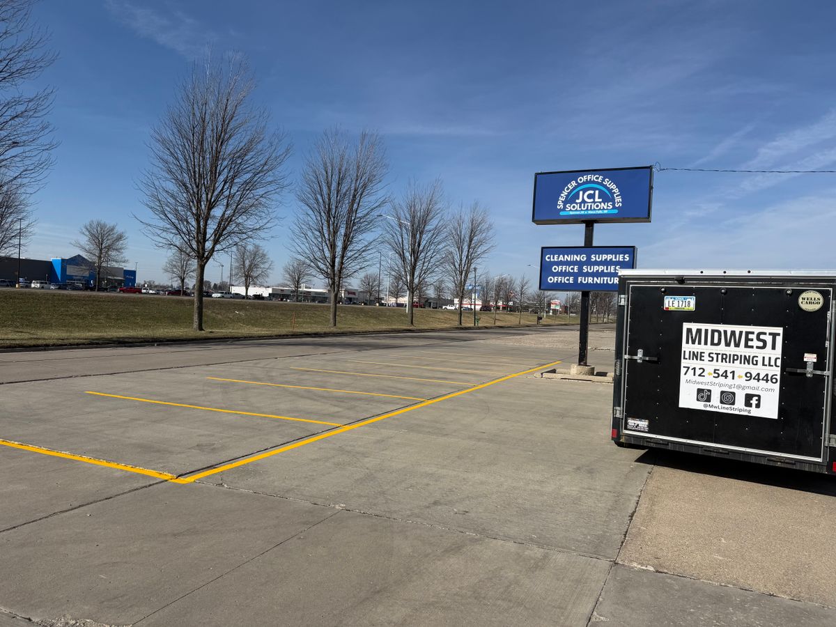 Line Striping for Midwest Line Striping LLC in Spirit Lake, IA