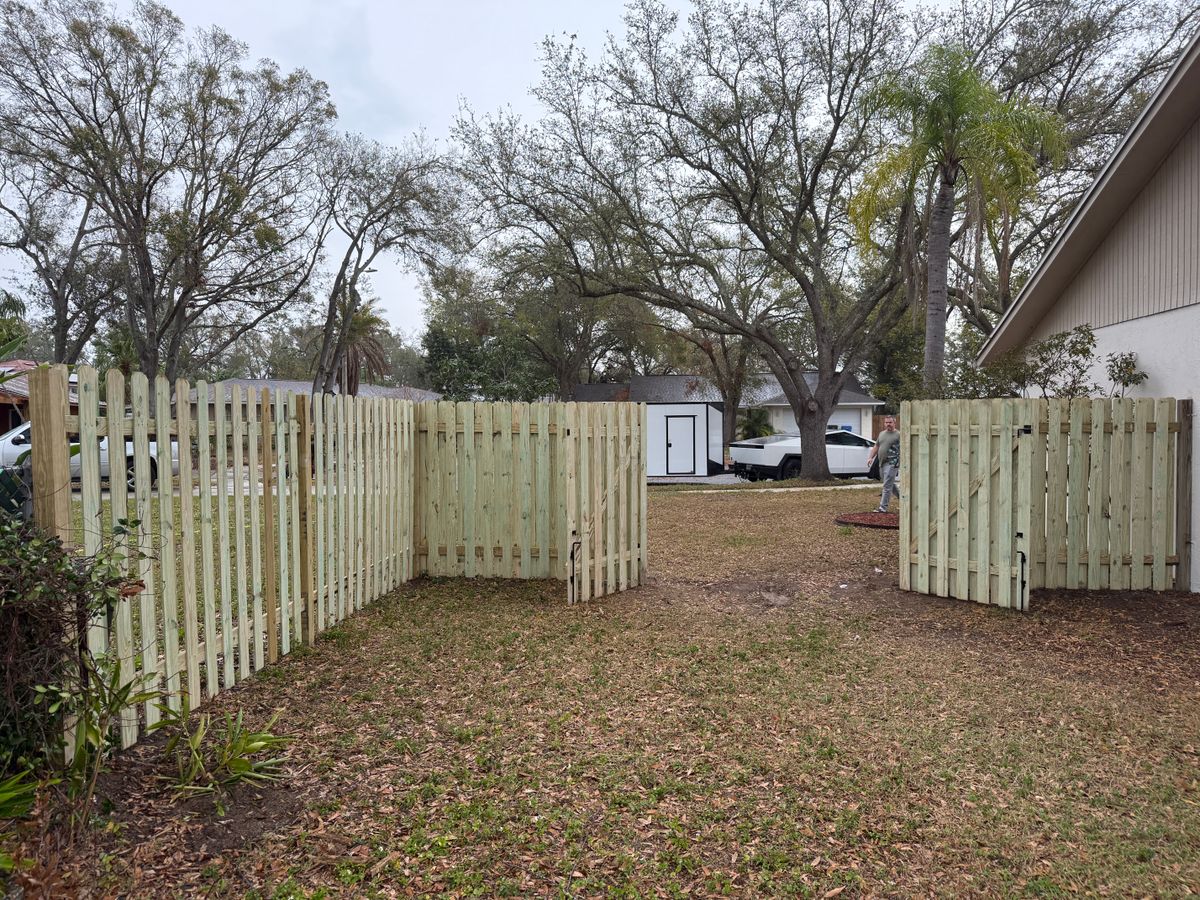 Wooden Fence Installation for Smith & Sons Fence Company in Riverview, FL