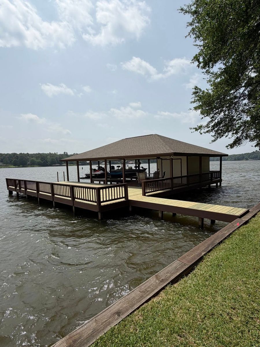 New Dock Construction for Moore Lake Living LLC in Leesburg, TX