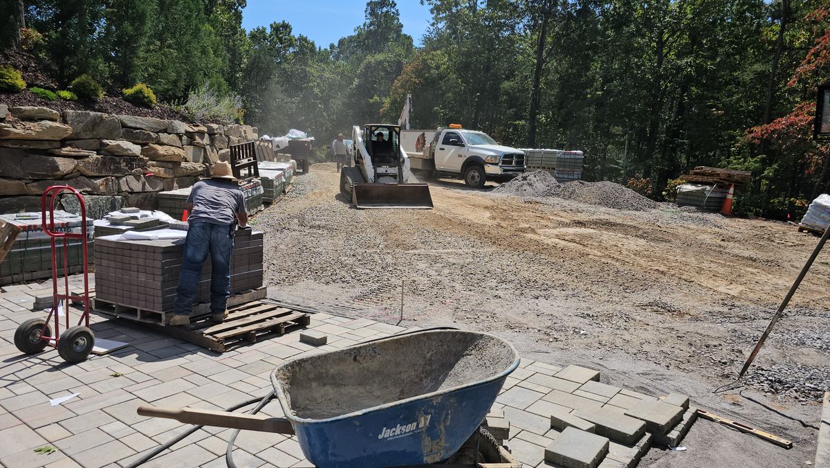 Grading services for Acosta's Stone work in Hendersonville, NC