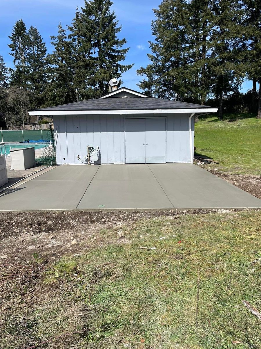Concrete Slab Construction for MD Construction & Sewer in North Yelm, WA