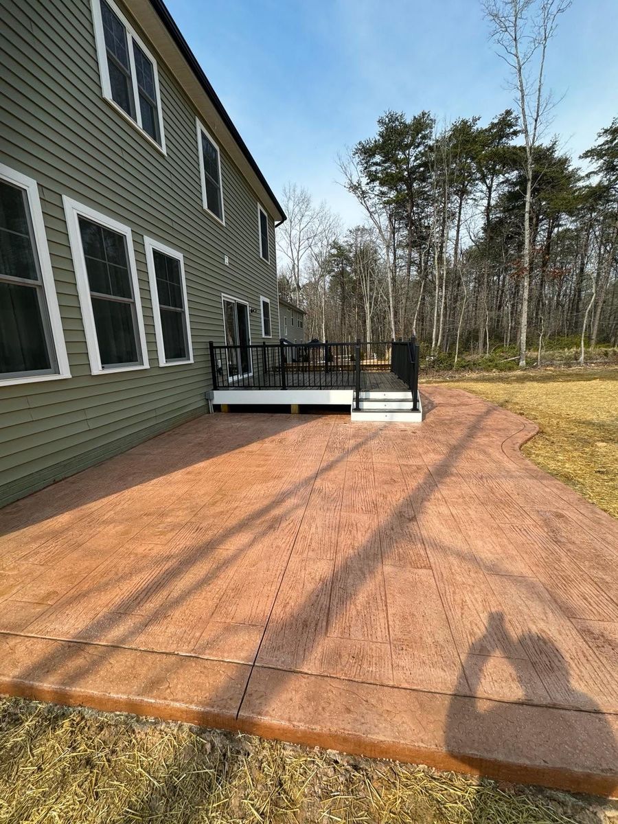 Stamped Concrete for Keyes Exteriors in Stafford, VA