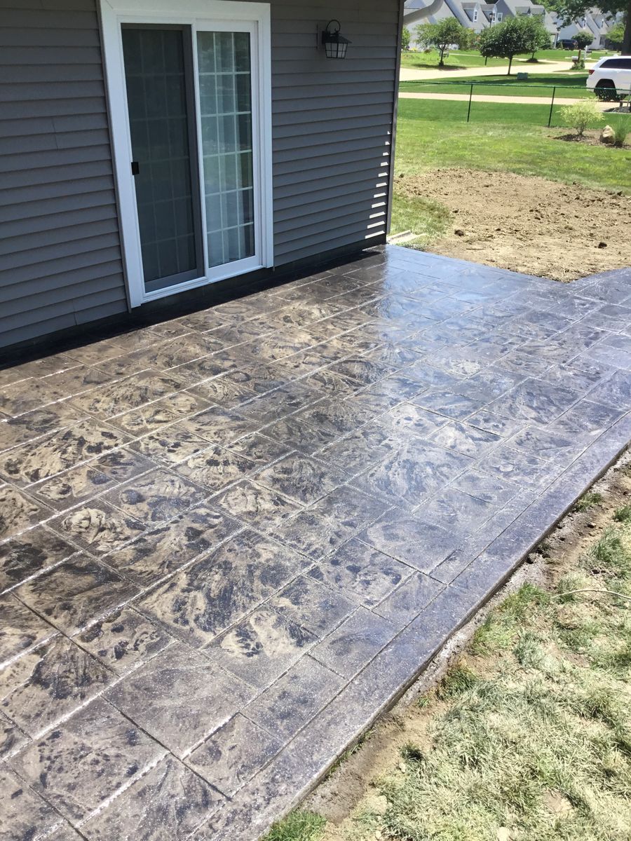 Stamped Concrete Installation for Lake Erie Companies in Grand River, OH