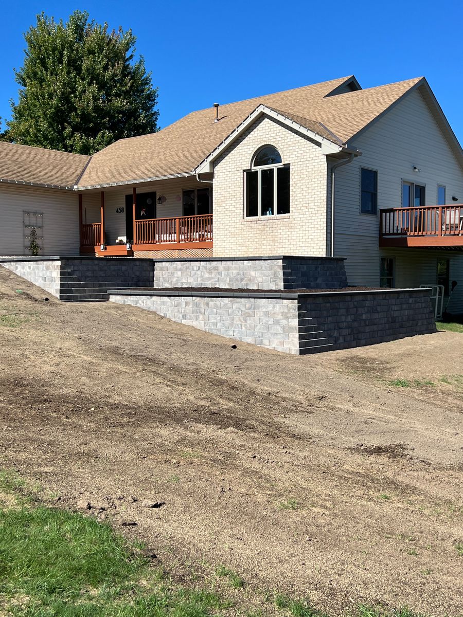 Retaining Wall Installation for Davis Landscaping in Wilson, WI
