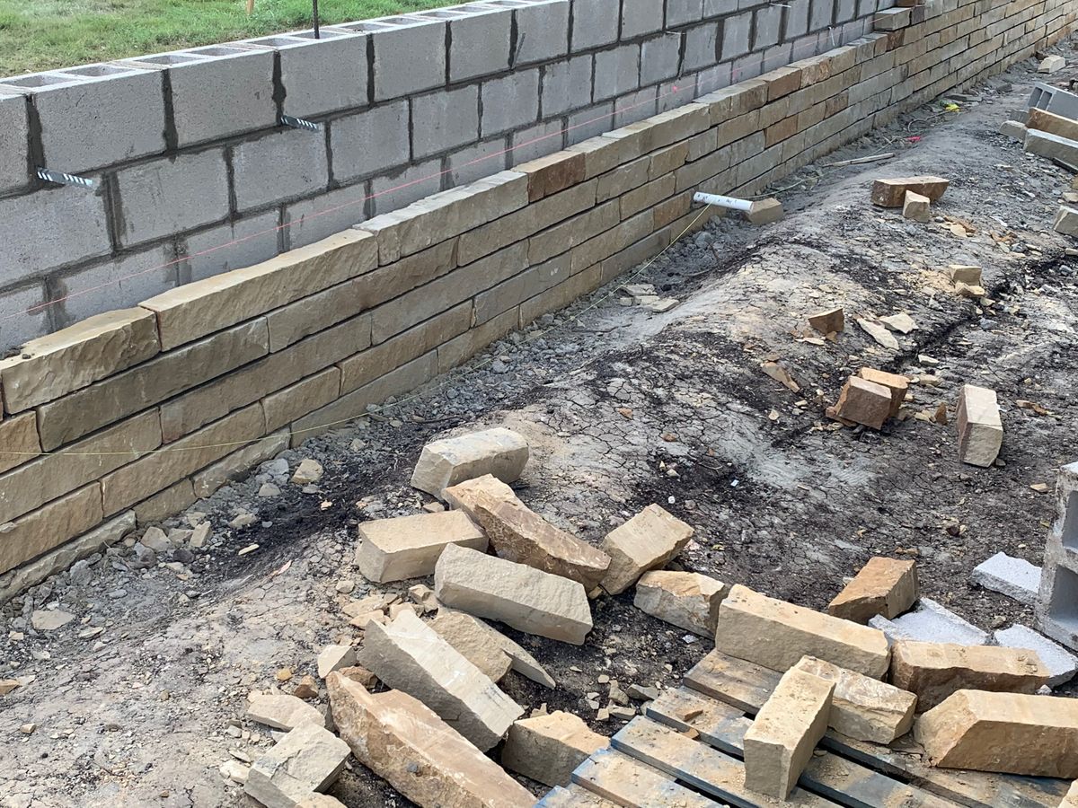 Retaining Wall Construction for DR Landscape in San Antonio, TX