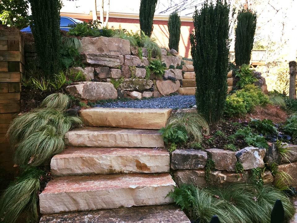 Natural Stone Hardscape for Vivid Color Landscapes, LLC in Woodstock, GA