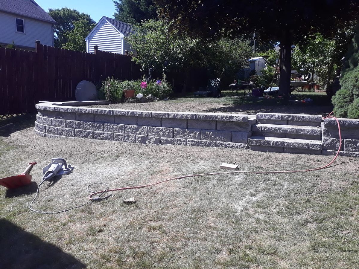 Retaining Wall Construction for Roeger Property Solutions in Haverhill, MA