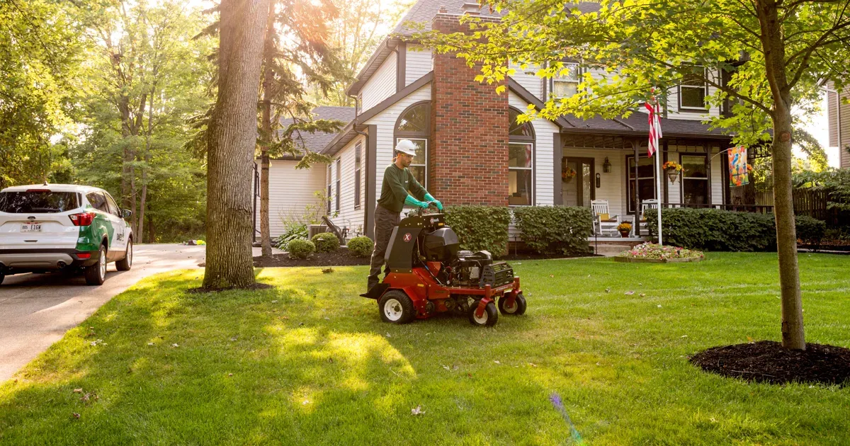 Aeration and Overseeding for Thomas' Lawn Care in Maryville, MO