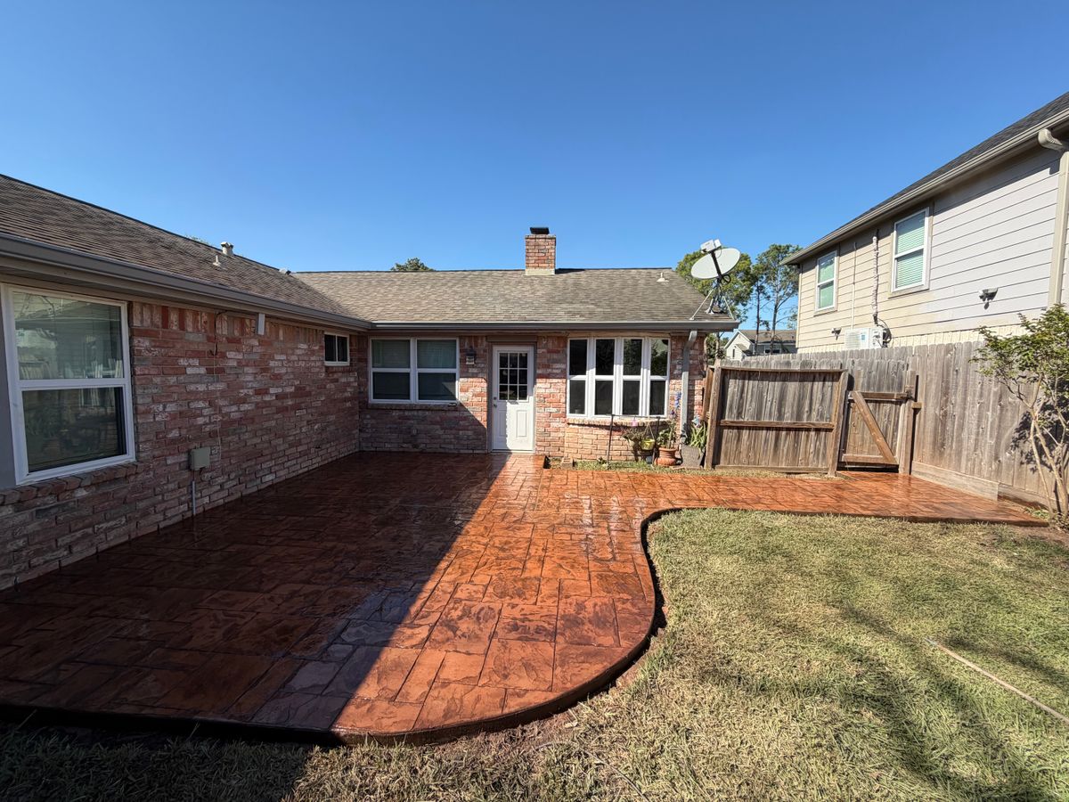 Stamped Concrete Installation for NG Concrete Services in Houston, TX