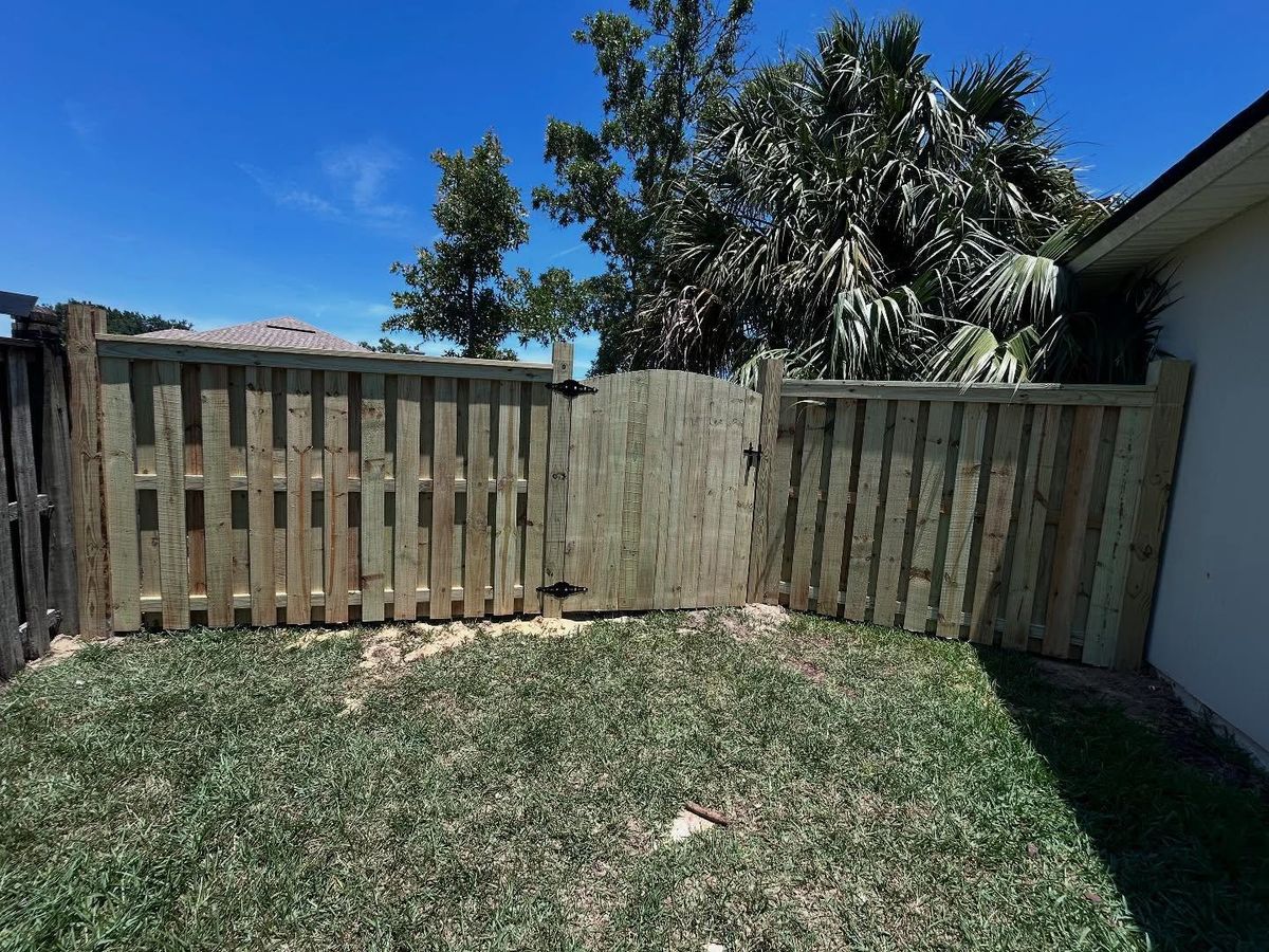 Wood Fence Installation for Madden Fencing Inc. in St. Johns, Florida