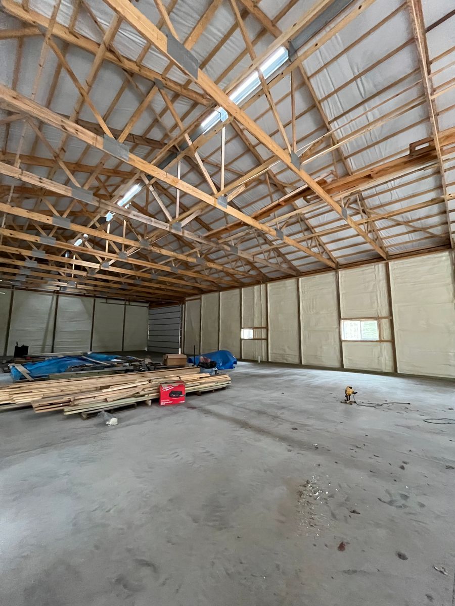 Pole Shed Spray Foam Insulation for Schwartz Spray Foam Services in Osseo, WI