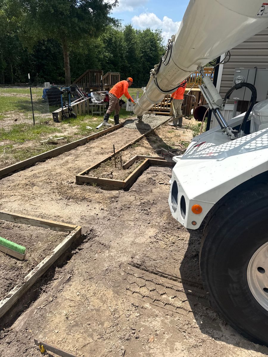 Concrete Slab Construction for Cameron Enterprises in Live Oak, FL