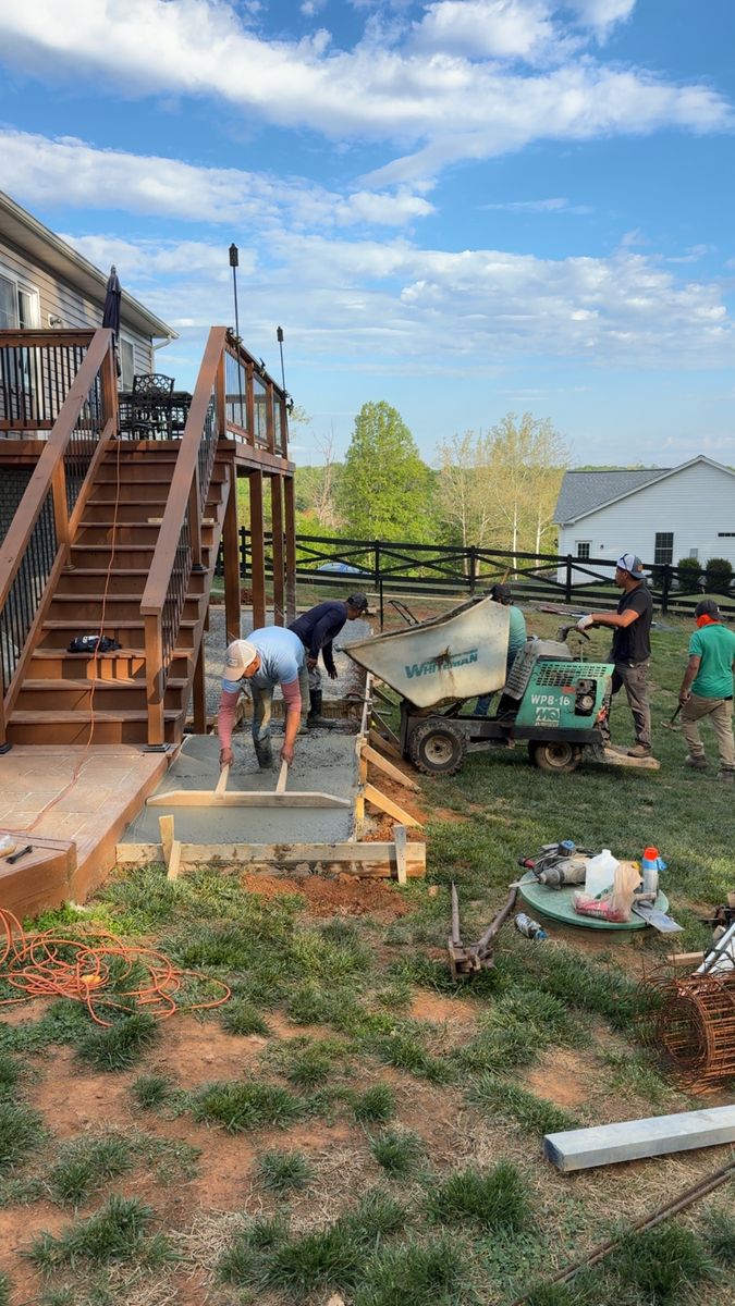 Concrete Installation for ALPHA LANDSCAPES in Culpeper, VA