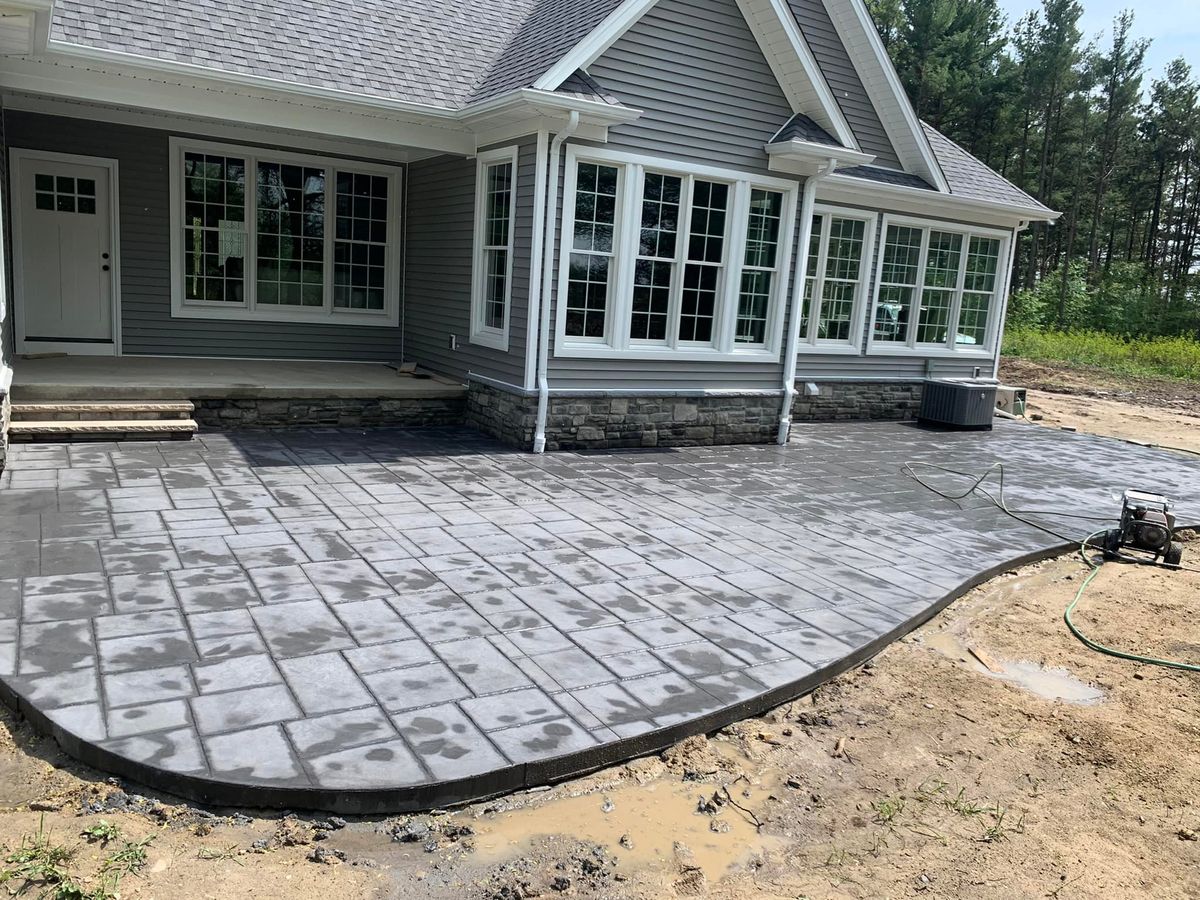 Stamped Concrete Installation for Martin Concrete Contracting in Lexington, MI