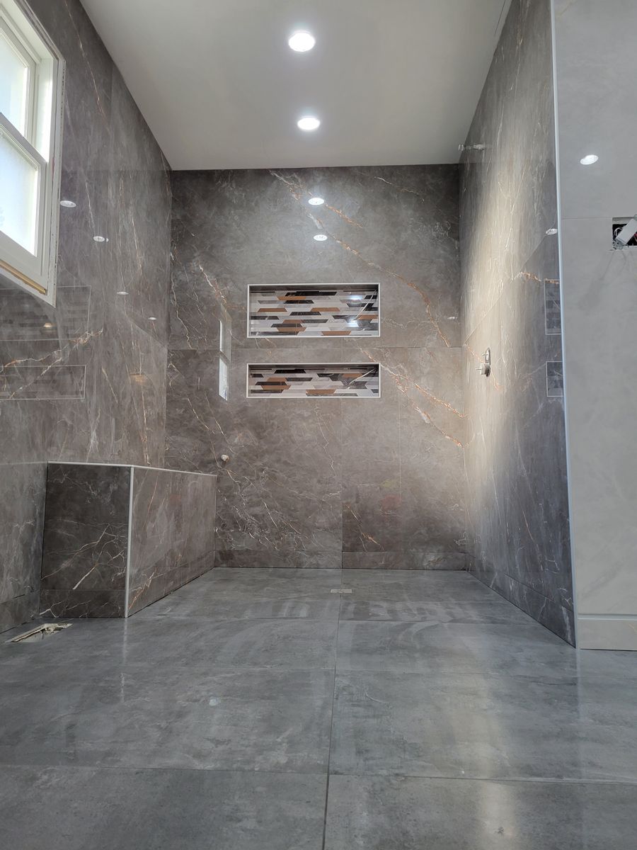 Porcelain panels and slabs tile installation for Unique Renovations in Greater Chicago area , IL